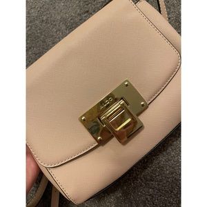 Aldo blush nude PU crossbody bag long strap gold